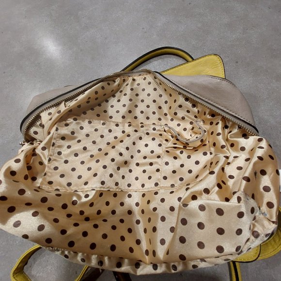 MELIE BIANCO "Leslie" Vegan Leather Handbag - Green/Yellow/Beige - Size Medium - Picture 10 of 10